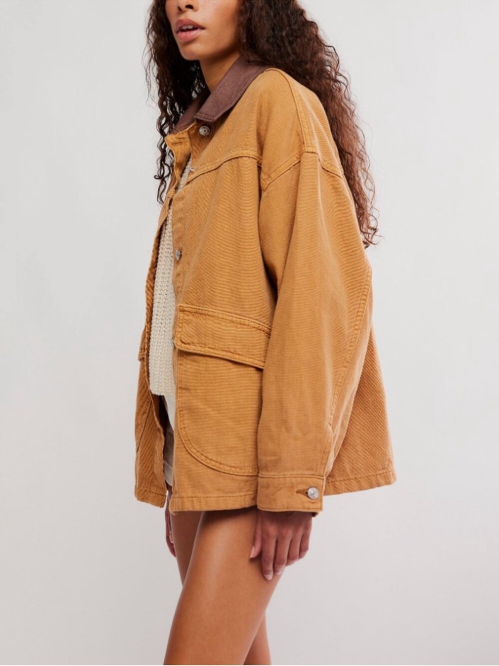 FREE PEOPLE We The Free Lemon Denim Jacket 80%Cotton20%Hemp - Picture 3 of 6